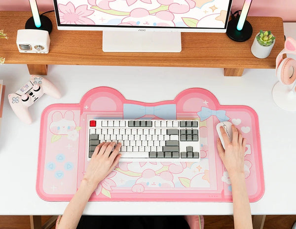 Pink Bears in Bloom - Mouse Pad